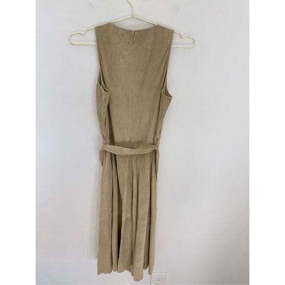 LAUREN RALPH LAUREN Belted 100% Goat Suede Sleeveless Dress Size 6 NWT - Picture 9 of 11